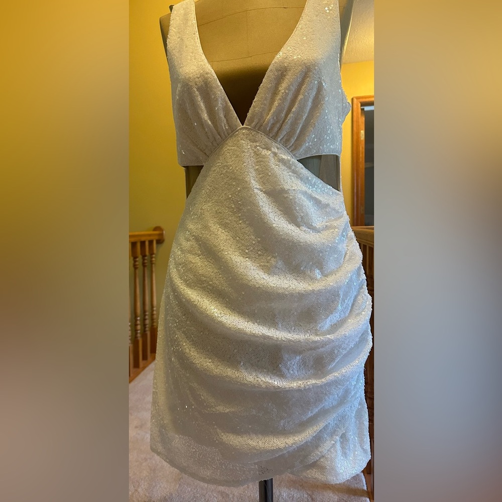 White sequin mini dress by Lulu